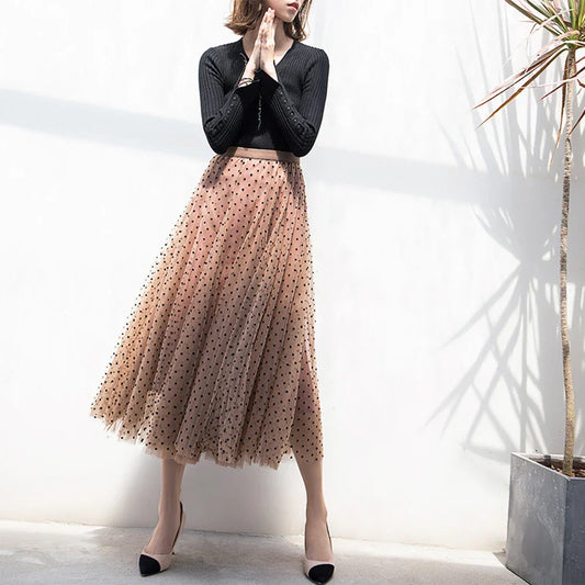 Elena - Dotted Long Skirt