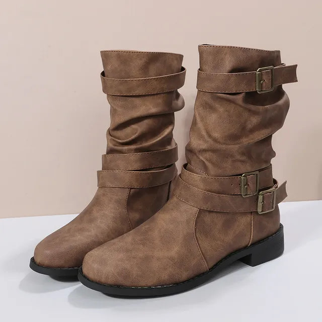 Louisa - Stylish round toe ankle boots