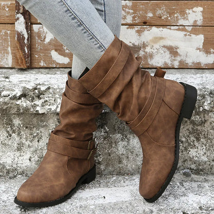 Louisa - Stylish round toe ankle boots