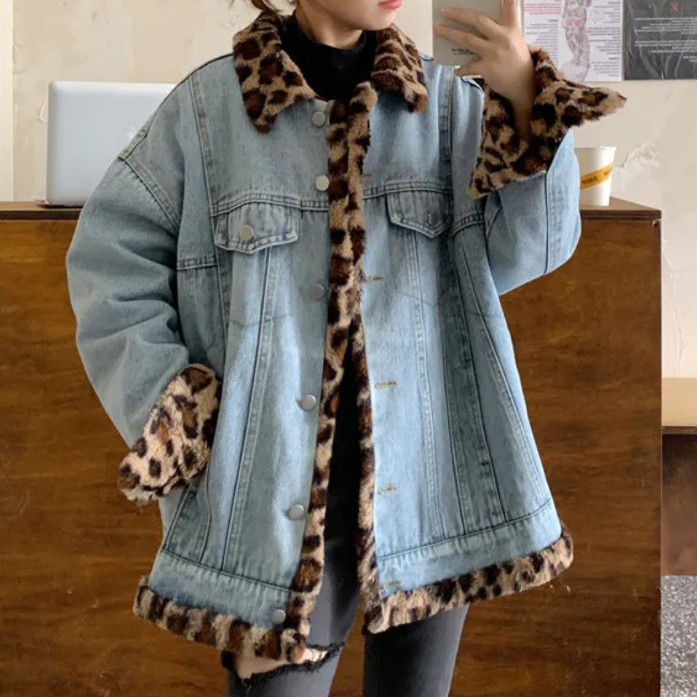 CALISSA - Fashionable Denim Winter Coat for Women