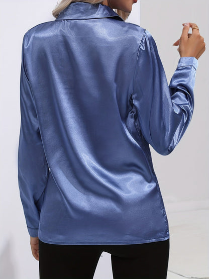Zariah - Elegant Satin Blouse for Women in Chic Autumn Style