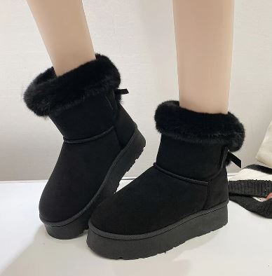 Stylish Warm Fur Boots in Elegant Pink