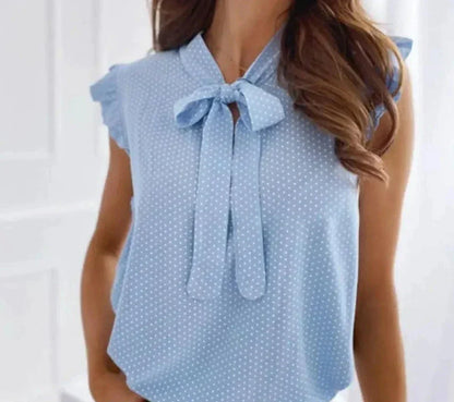 Rhea - Chic and Fashionable Bow Blouse for Women