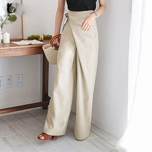 Elaine - Stylish high-waisted wrap trousers for a sophisticated look