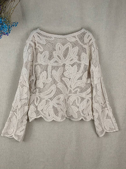 Diana - Chic Apricot Colour Women's Long-Sleeved Shirt