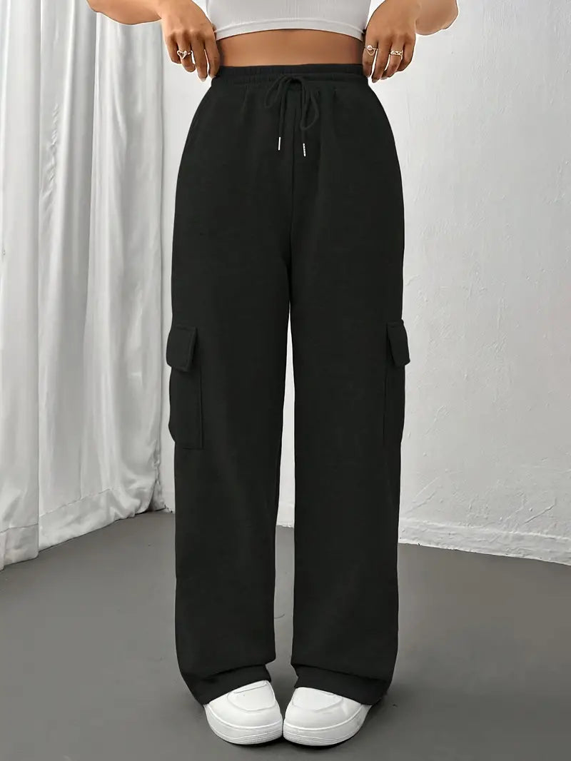 Celeste - Stylish Straight Joggers with Practical Flap Pockets