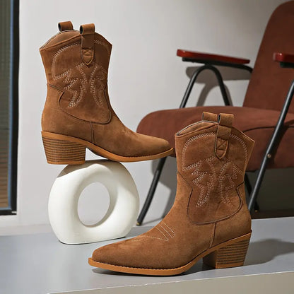 Stylish Embroidered Western Boots for Women by Ruby