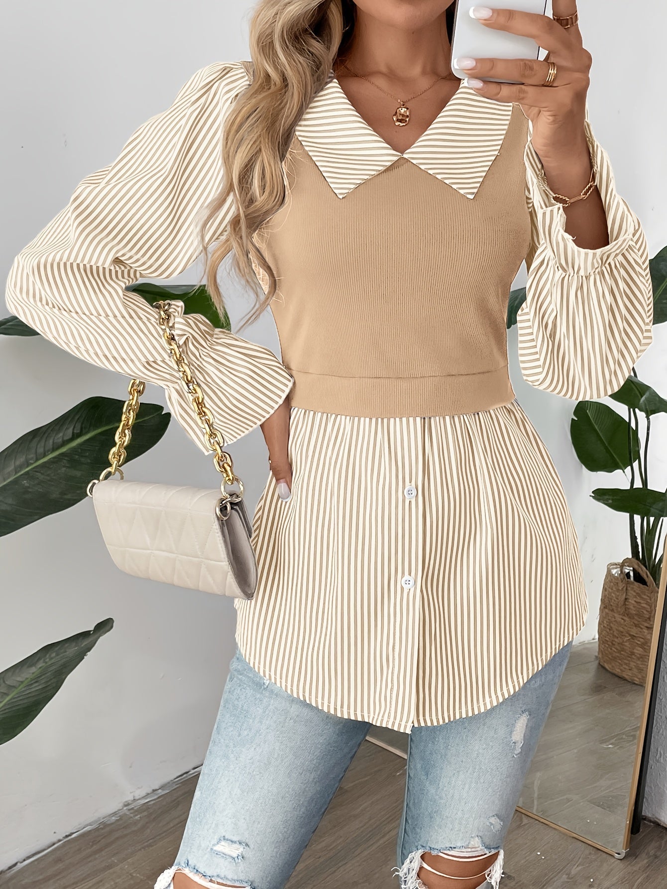 Olivia - Elegant Striped Blouse for Women for a Stylish Spring and Autumn