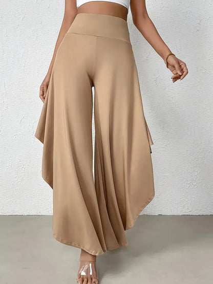 Ingrid - Trendy Trousers with Flattering Wider Legs and Unique Asymmetric Zoom