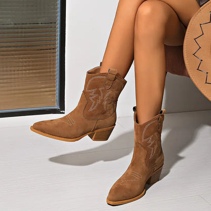Stylish Embroidered Western Boots for Women by Ruby