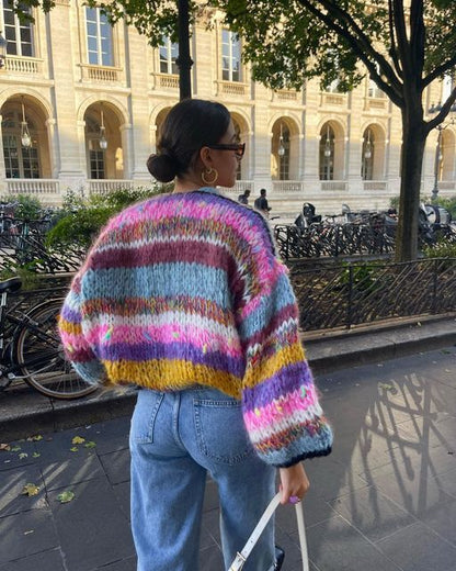 Bridget - Stylish Striped Open Sweater for a Trendy Look