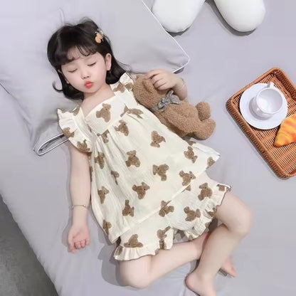 Children Summer Thin Vest Shorts Set