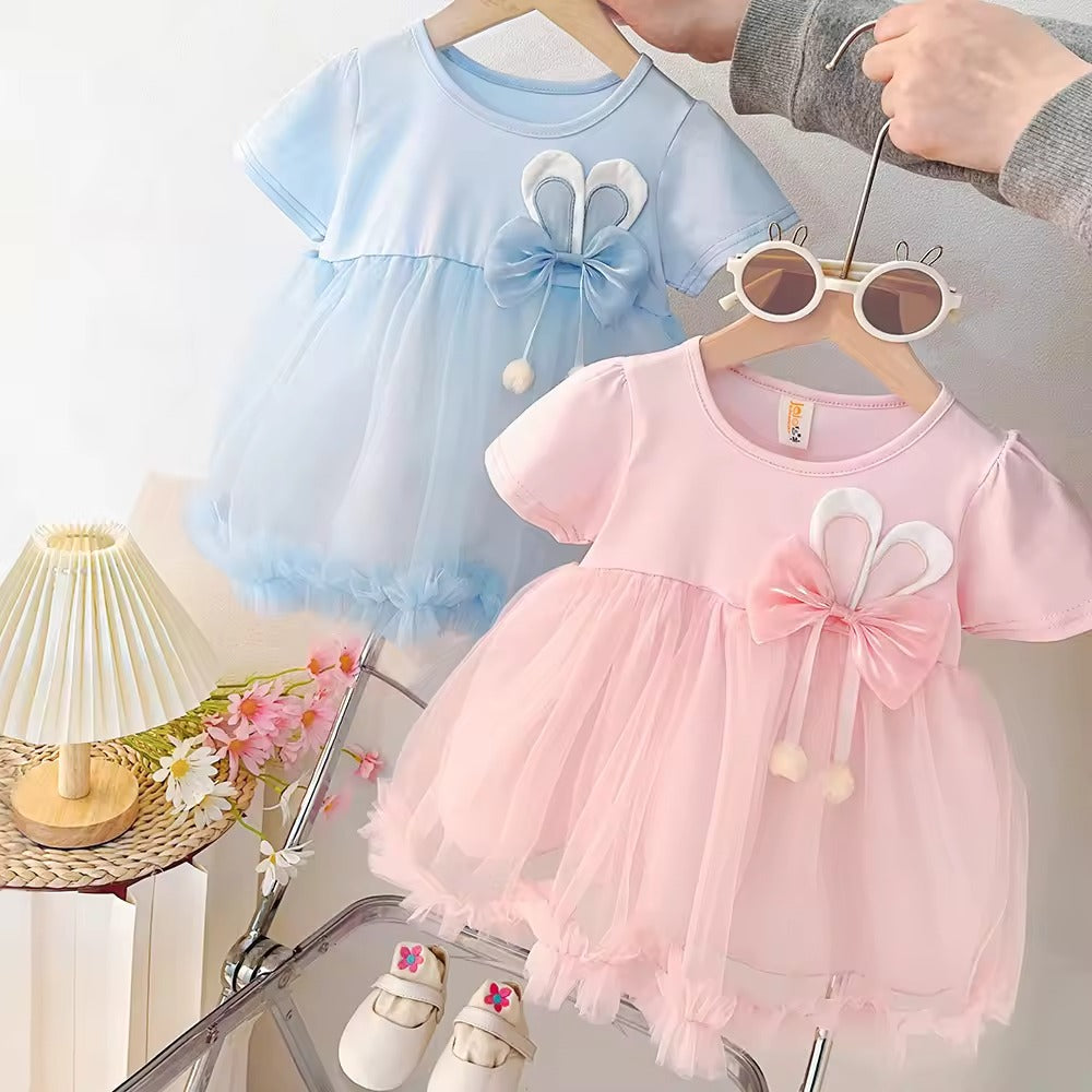 Baby Short-sleeved Round Neck  Little Girl Dress