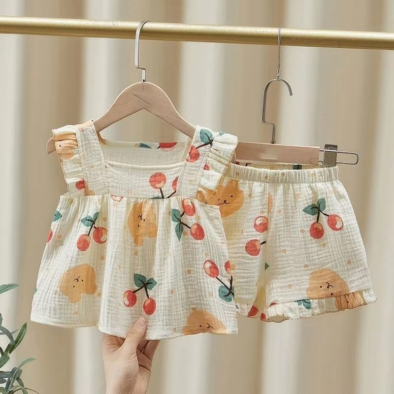 Children Summer Thin Vest Shorts Set