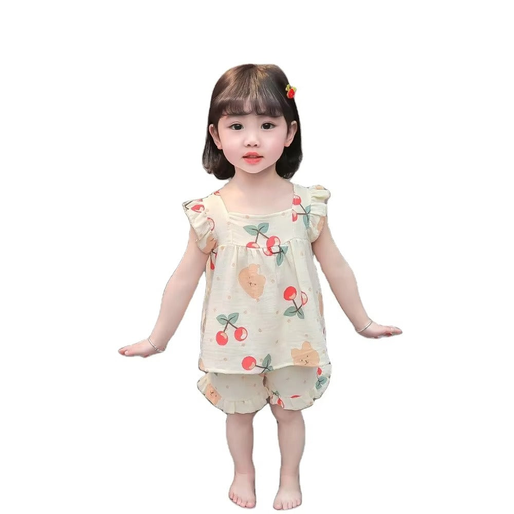 Children Summer Thin Vest Shorts Set