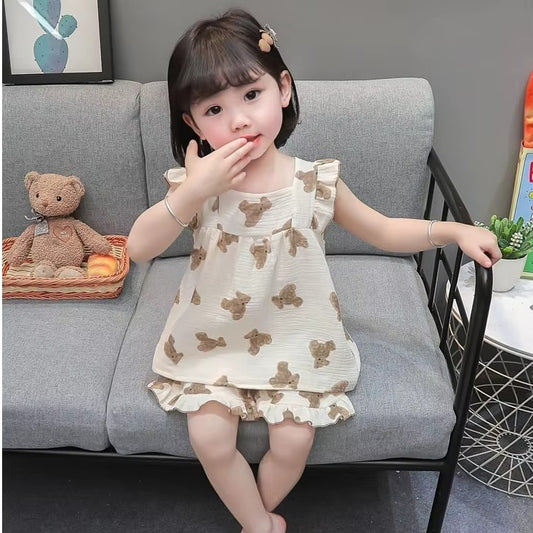 Children Summer Thin Vest Shorts Set