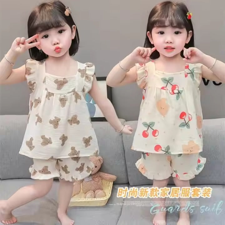 Children Summer Thin Vest Shorts Set