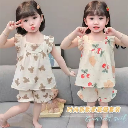 Children Summer Thin Vest Shorts Set