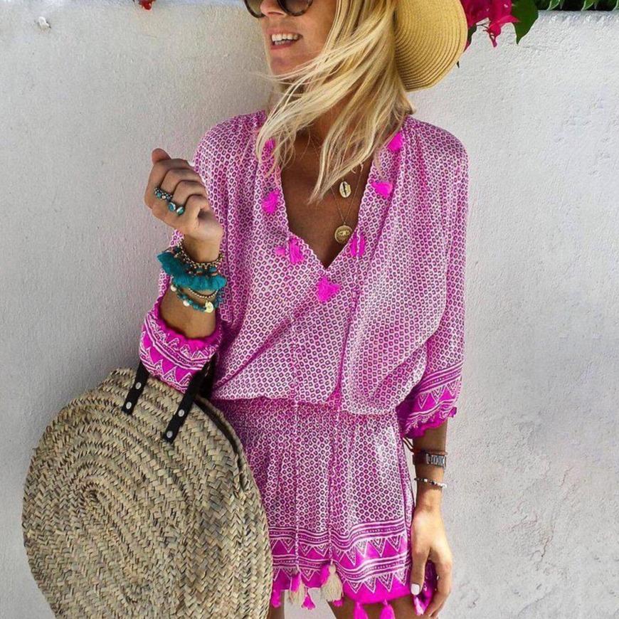 Sarah™ - V-Neck Mini Summer Dress