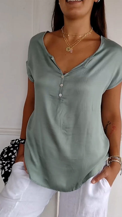 Evelyn - Comfortable V-neck Blouse for Women