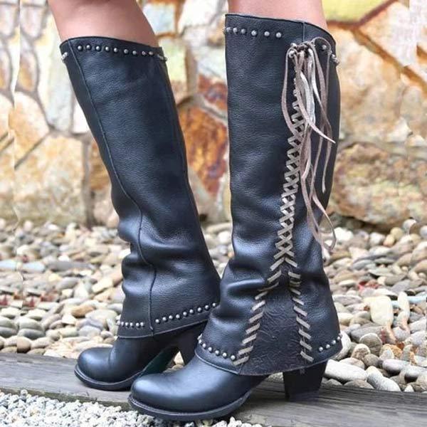 Adeline - Elegant Boots with Classic Round Toe