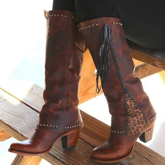Adeline - Elegant Boots with Classic Round Toe