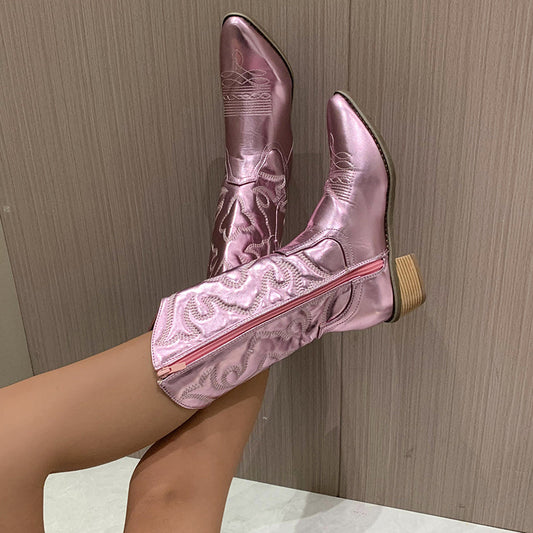 Gracie - Chic metallic cowboy boots for an irresistible look!