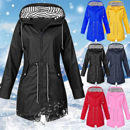 GENZINA - Elegant Long Raincoat for Stylish Protection