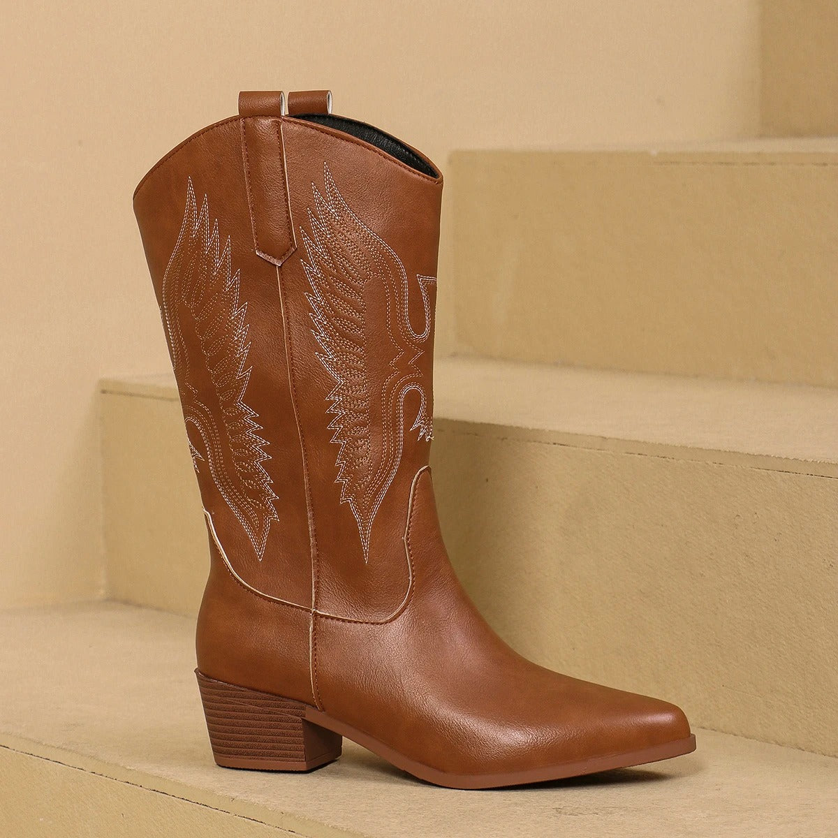 Eliza - Stylish Embroidered Cowboy Boots in Western Design