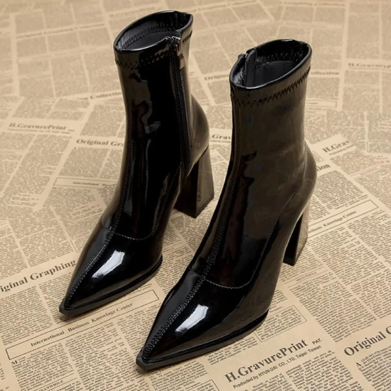 Amelia - Luxury Velvet Winter Boots with Pointed Toe