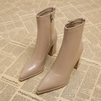 Amelia - Luxury Velvet Winter Boots with Pointed Toe
